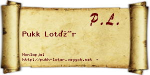 Pukk Lotár névjegykártya
